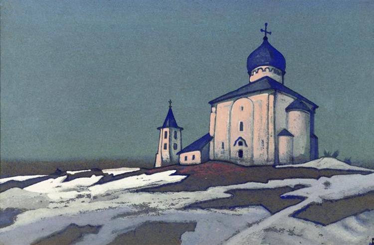 Древний Новгород (Спас Нередица), c.1935 - Николай  Рерих