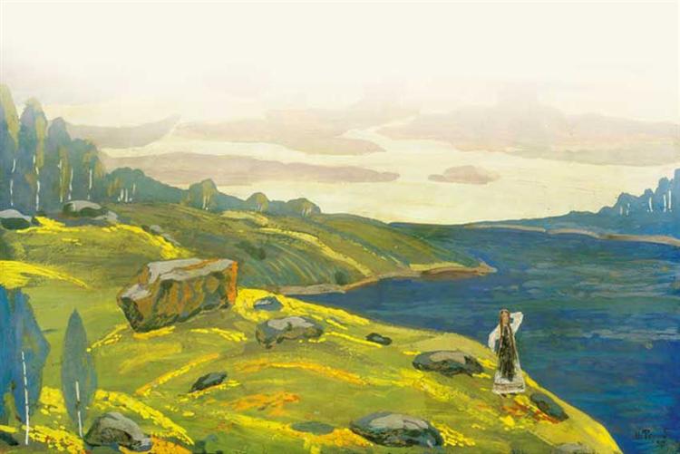 Beyond the seas there are the great lands  (Daughter of viking), 1915 - Nikolai Konstantinovich Roerich