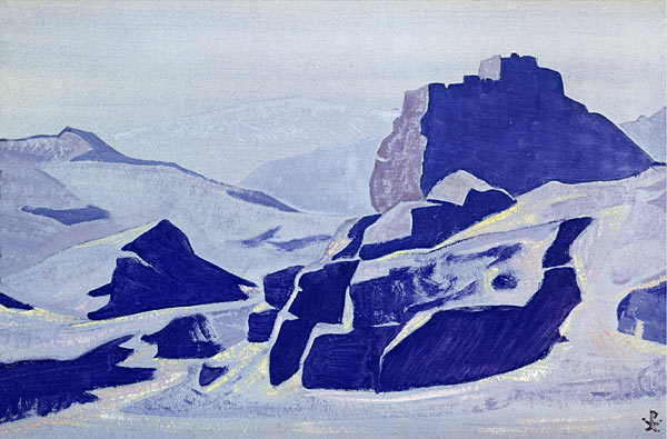 Dzong at evening, 1924 - Nikolái Roerich