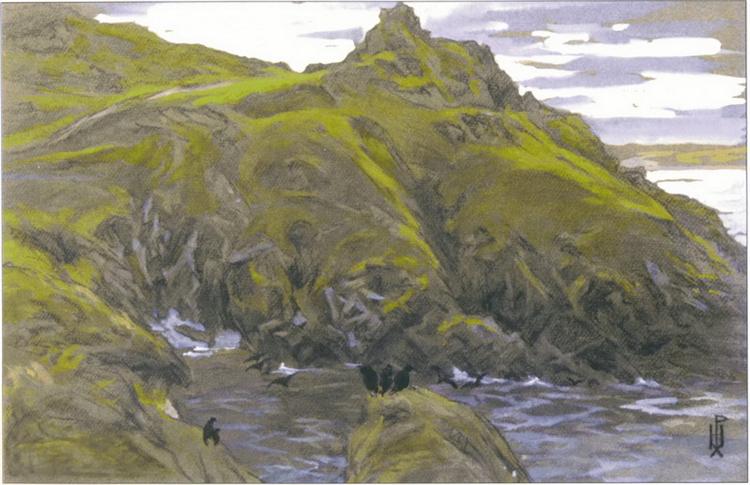 Green fjord, c.1901 - Nikolái Roerich