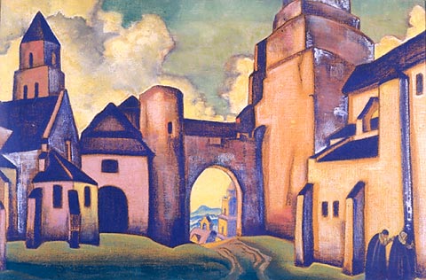 Mystery of walls, 1920 - Nikolái Roerich