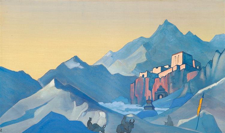Path to Kailas. Monastery., 1932 - Nicolas Roerich