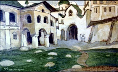 Pskov churchyard, 1904 - Nikolái Roerich