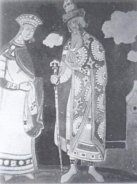 Snow Maiden and Berendey, 1920 - Николай  Рерих