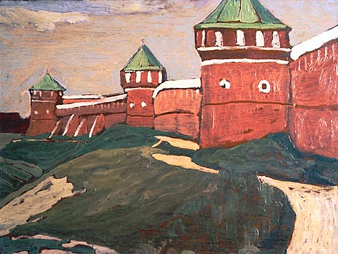 Suzdal. Walls of Saviour-Euthimius Monastery, 1903 - Николай  Рерих