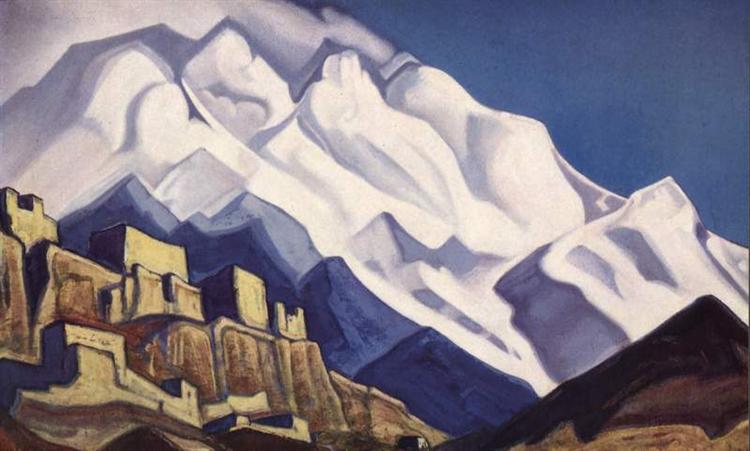 Tibet. Monastery in the mountains. (Rakaposhi), 1940 - Nicolas Roerich