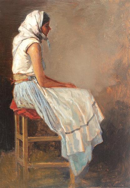Peasant Woman with White Headscarf, 1930 - Николае Вермонт