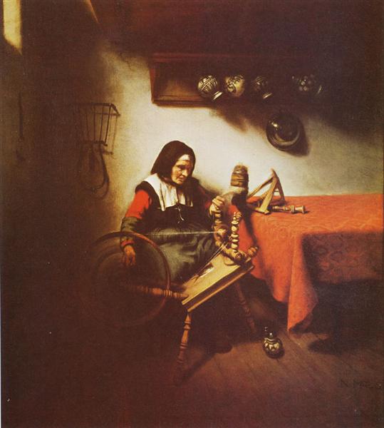 Woman spinning, 1660 - Nicolaes Maes