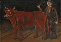 Селянин з биком - Ніко Піросмані