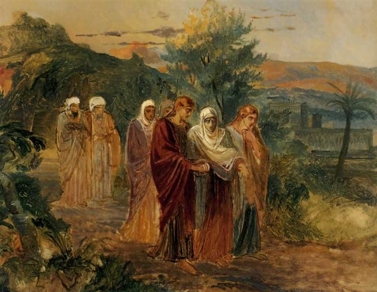 Returning from the burial of Christ, 1859 - Микола Ґе