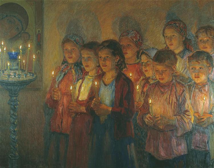 В церкви, 1939 - Николай Богданов-Бельский