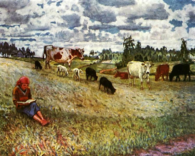 Shepherd Girl, 1924 - Микола Богданов-Бєльський