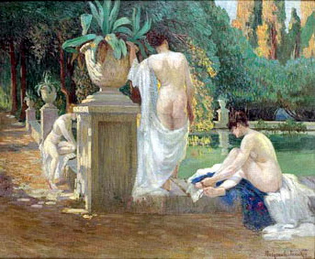 Женщины на берегу пруда, 1909 - Николай Богданов-Бельский