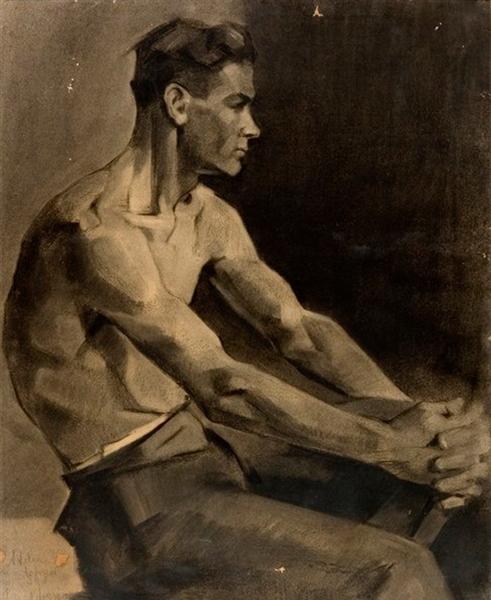 Drawing of a man, 1929 - Никос Николау