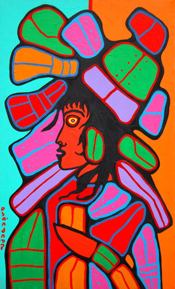Mother Earth as a Young Woman - Norval Morrisseau