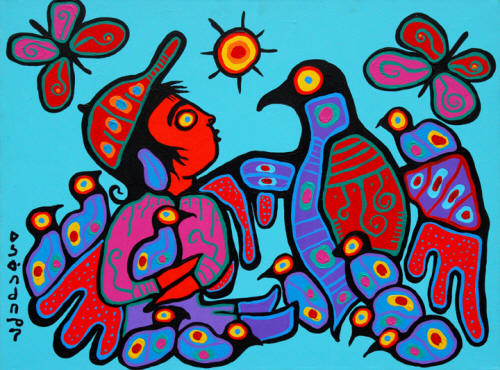 Under Thunderbirds Protection - Norval Morrisseau