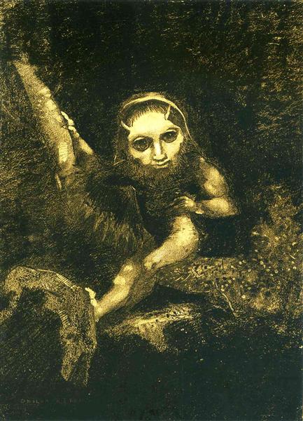Caliban on a branch, 1881 - 奥迪隆·雷东