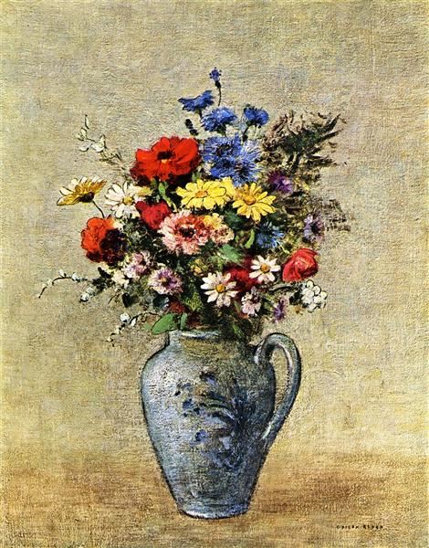 Flowers in a Vase with one Handle, c.1905 - Odilon Redon