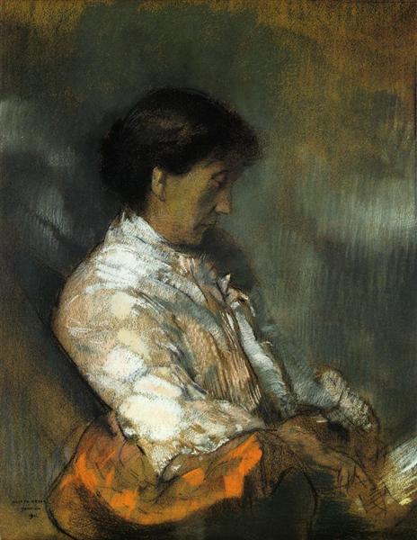 Portrait of Madame Redon, c.1911 - 奥迪隆·雷东