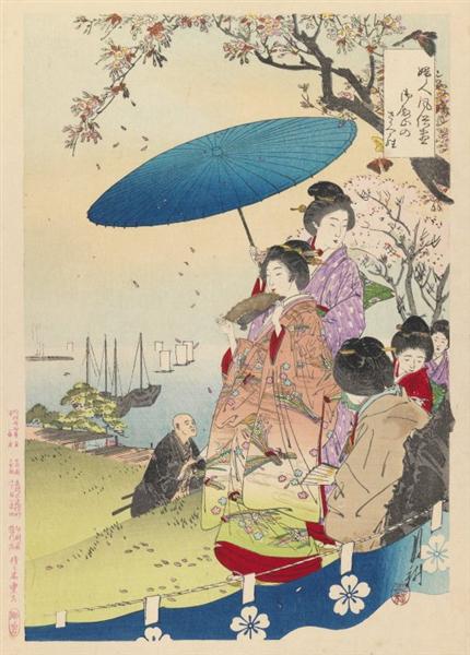 Geisha in Springtime, 1890 - Ogata Gekkō