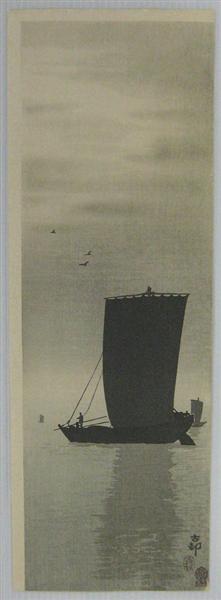 Fishing Boats at Sea, 1910 - Охара Косон