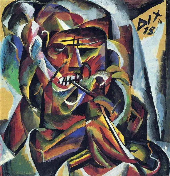 Warrior with a Pipe, 1918 - Otto Dix