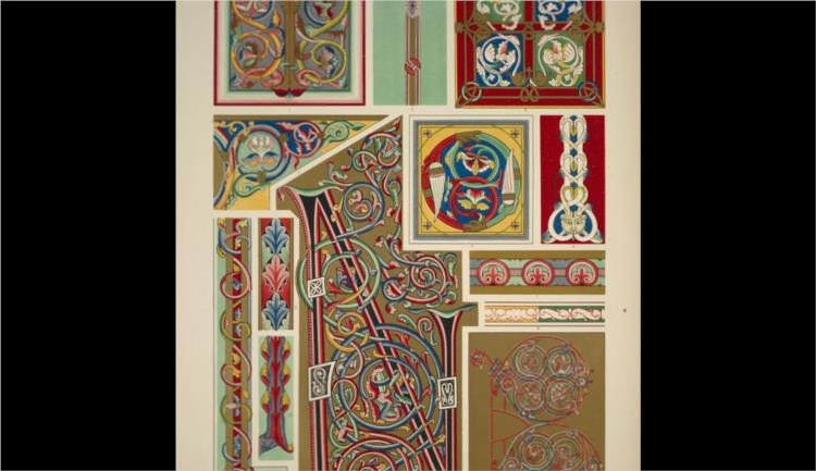 Medieval Ornament Illuminated Manuscripts no. 1. Portions of illuminated manuscripts of the twelfth and thirteenth centuries - Owen Jones