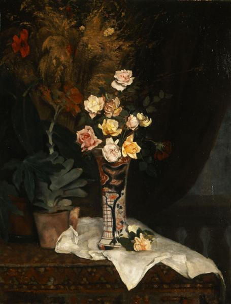 Still life with flowers, 1877 - Перикл Пантазис