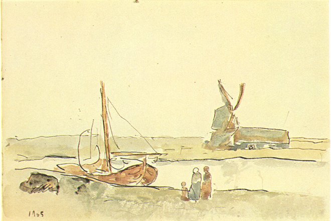 A boat on the canal, 1905 - 畢卡索