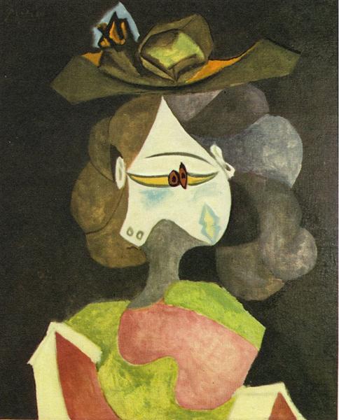 A hat with flowers, 1940 - 畢卡索