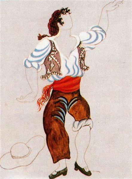 Costume design for ballet "Tricorne", 1917 - 畢卡索