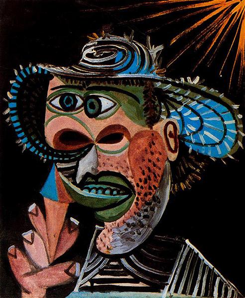 Man with straw hat, 1938 - 畢卡索