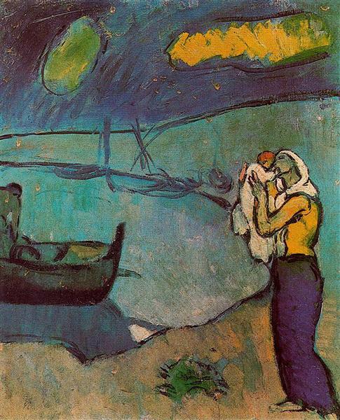 Mother and son on the shore, 1902 - Pablo Picasso