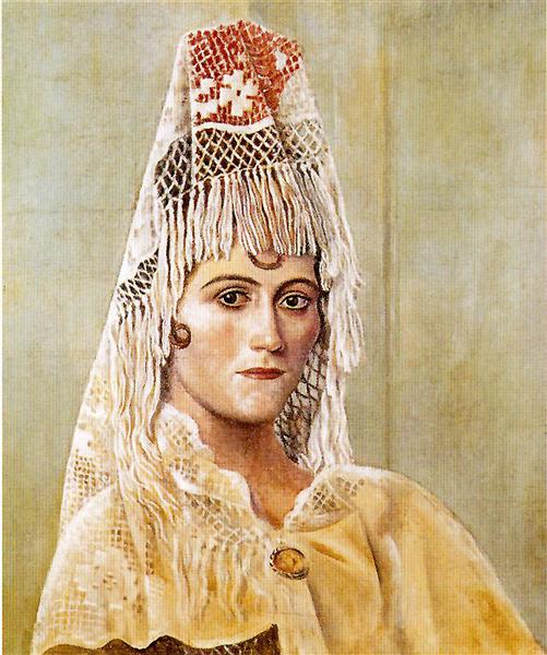 Ольга в мантільї, 1917 - Пабло Пікассо