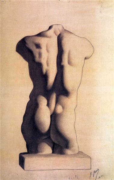 Plaster male torso, 1893 - Pablo Picasso