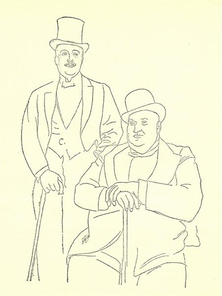 Portrait of Diaghilev and Seligsberg, 1917 - 畢卡索