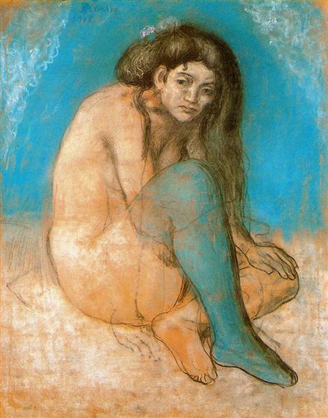 Seated female nude, 1903 - Пабло Пикассо