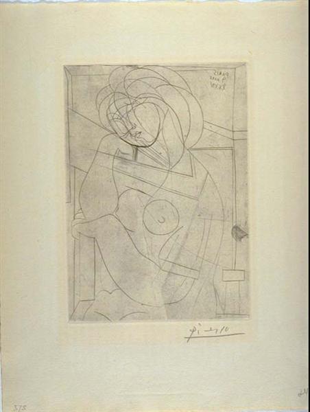 Сидяча оголена жінка, 1939 - Пабло Пікассо
