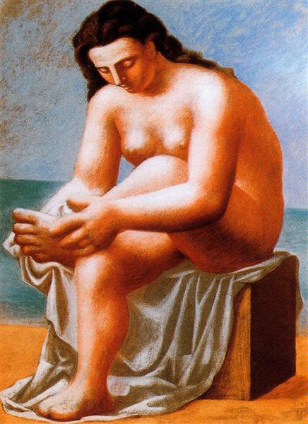Seated Nude drying her feet, 1921 - Пабло Пикассо