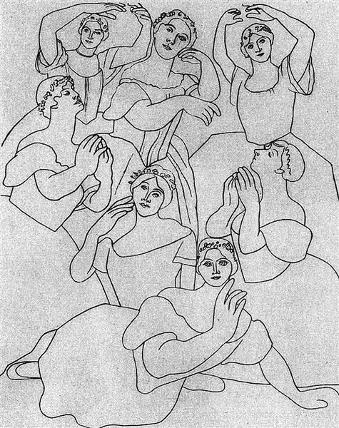 Seven ballerinas, 1919 - 畢卡索