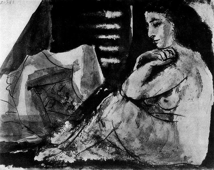 Sleeping man and sitting woman, 1942 - Пабло Пикассо