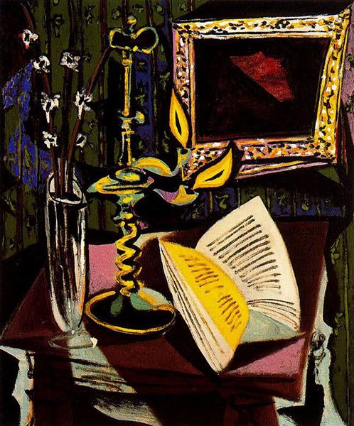 Still life with candlestick, 1937 - 畢卡索