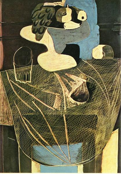 Still life with fishing net, 1925 - Пабло Пикассо
