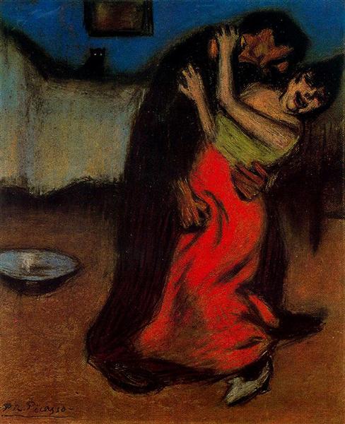 The brutal embrace, 1900 - Пабло Пикассо
