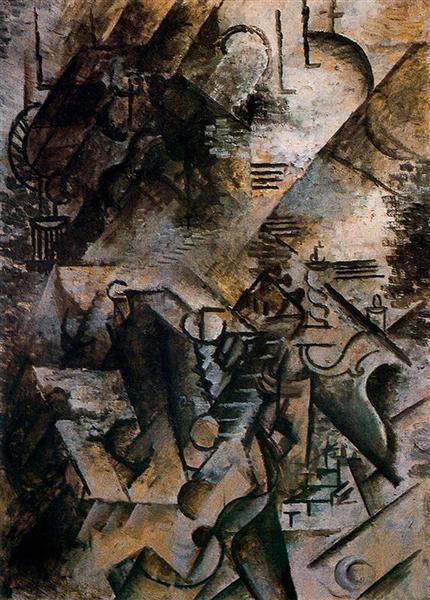 Жінка з гітарою та піаніно, 1911 - Пабло Пікассо