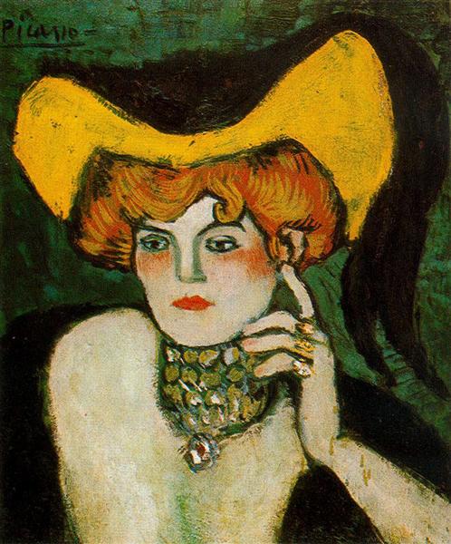 Woman with necklace of gems, 1901 - Pablo Picasso