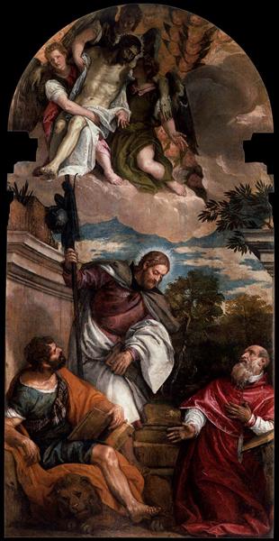 Sts Mark, James and Jerome with the Dead Christ Borne by Angels, 1581 - 1582 - Paolo Veronese