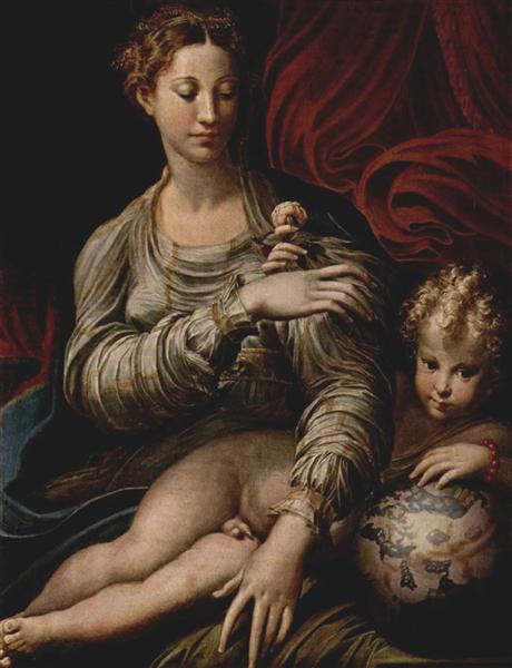 Мадонна з трояндою, 1528 - 1530 - Парміджаніно