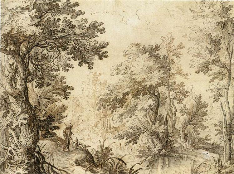 A Forest Pool, 1600 - Пауль Бриль