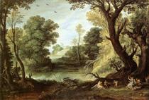 Landscape with Nymphs and Satyrs - Paul Brill